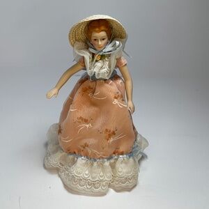Vintage Avon Porcelain Doll | 1980s Avon Collectible | Floral Dress & hat